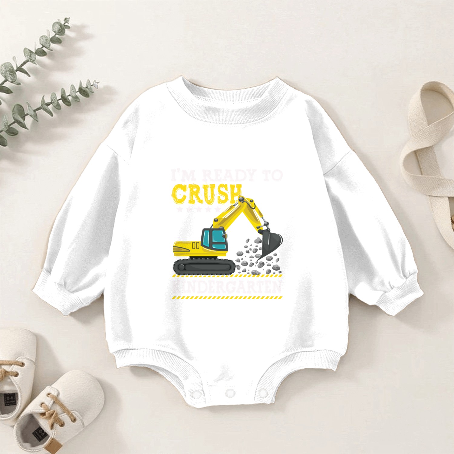 I'm Ready To Crush Kindergarten Construction Baby Romper Sweatshirts
