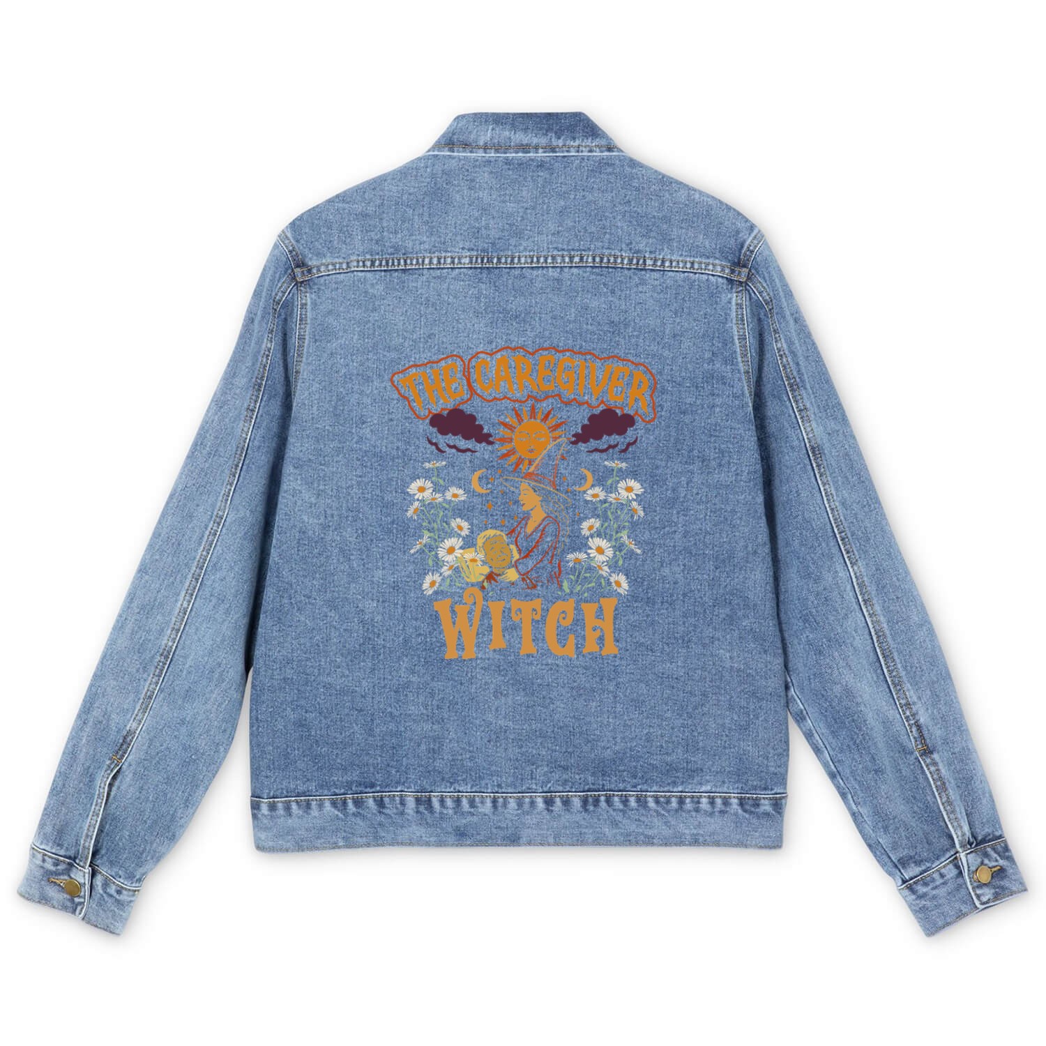 The Caregiver Witch Halloween Men's Denim Jackets