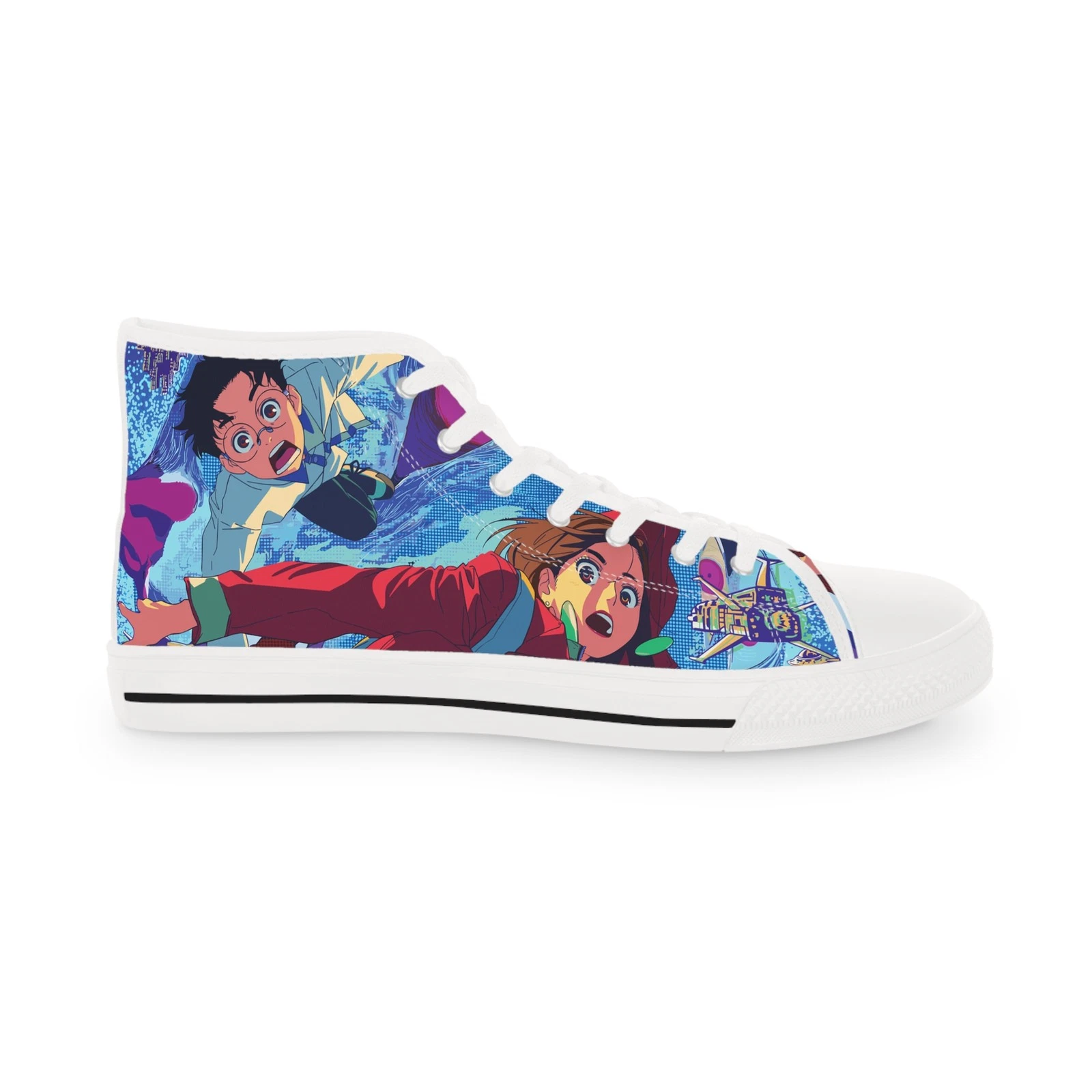 Men high top shoes anime manga Dan dad an converse sneakers ghost alien fan art