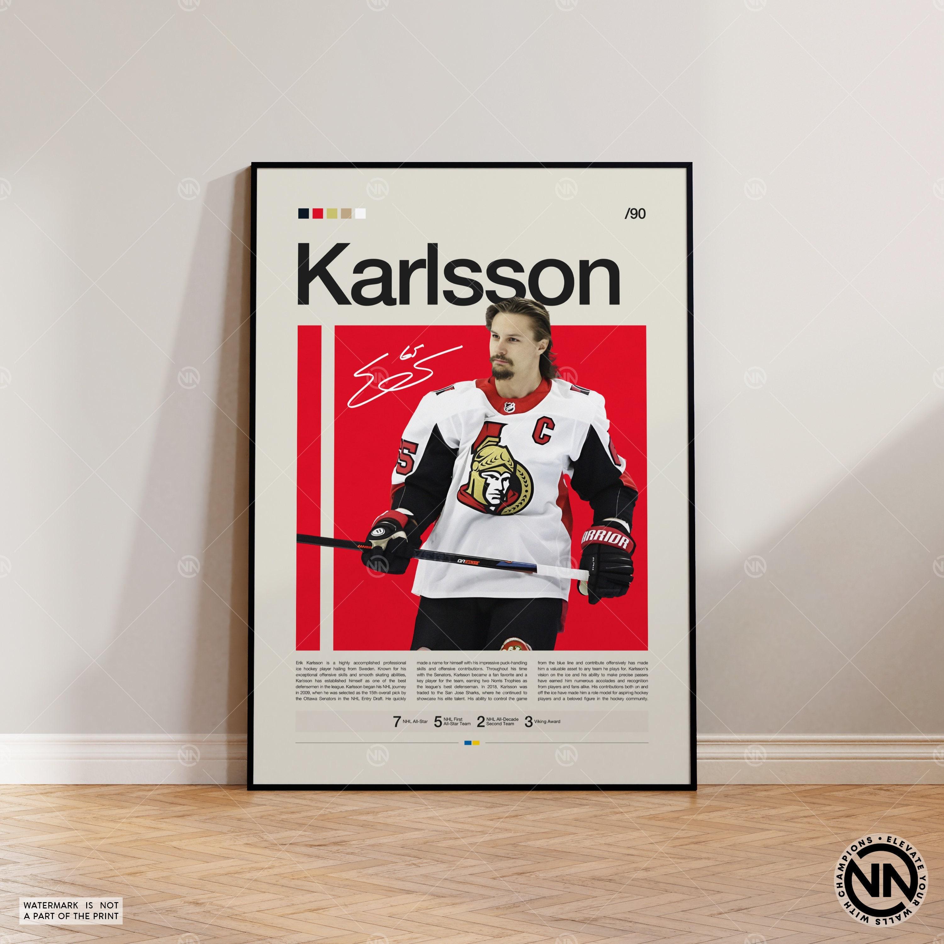 Erik Karlsson Poster, Pittsburgh Penguins Poster, NHL Poster, Hockey Poster, Sports Poster