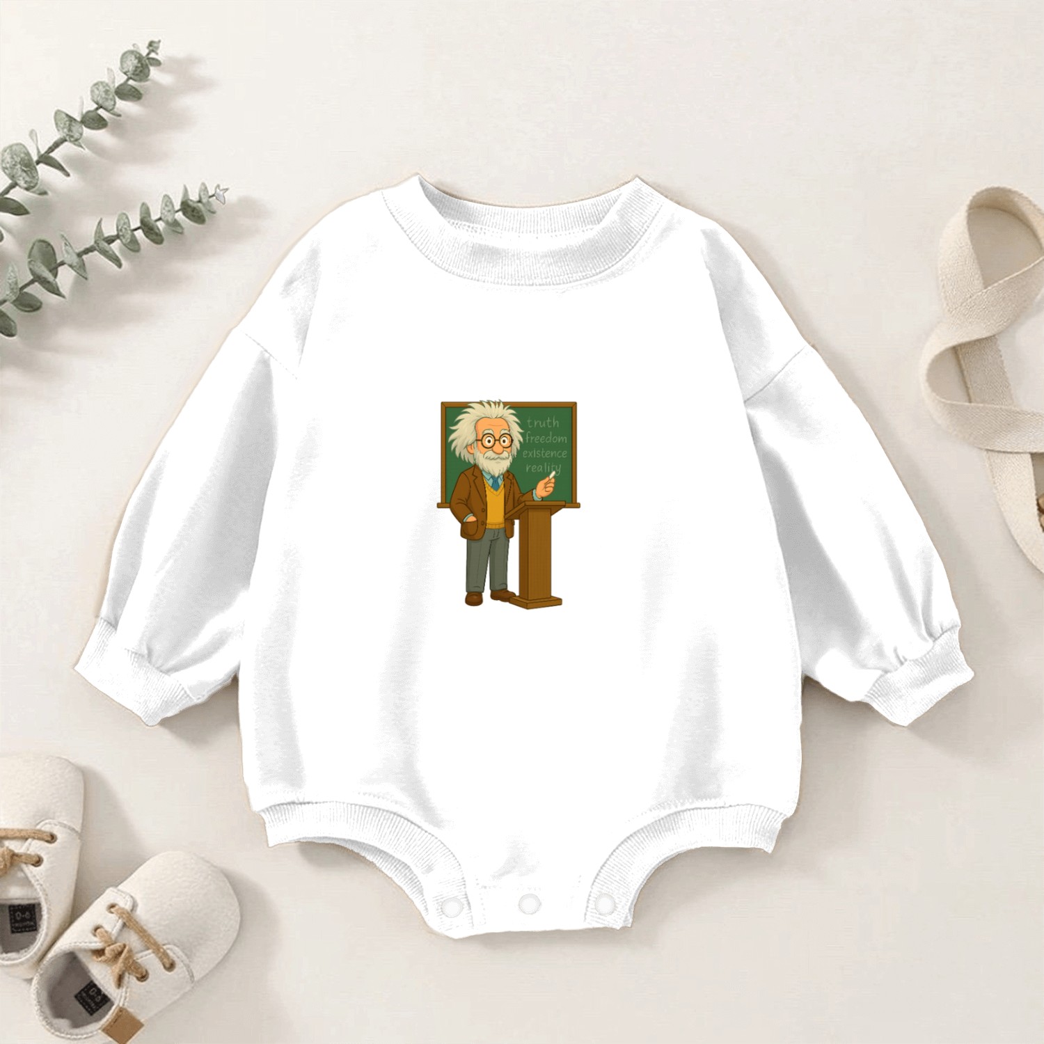 Dystopia Is My Utopia – Philosopher Cartoon Design Baby Romper Sweatshirts