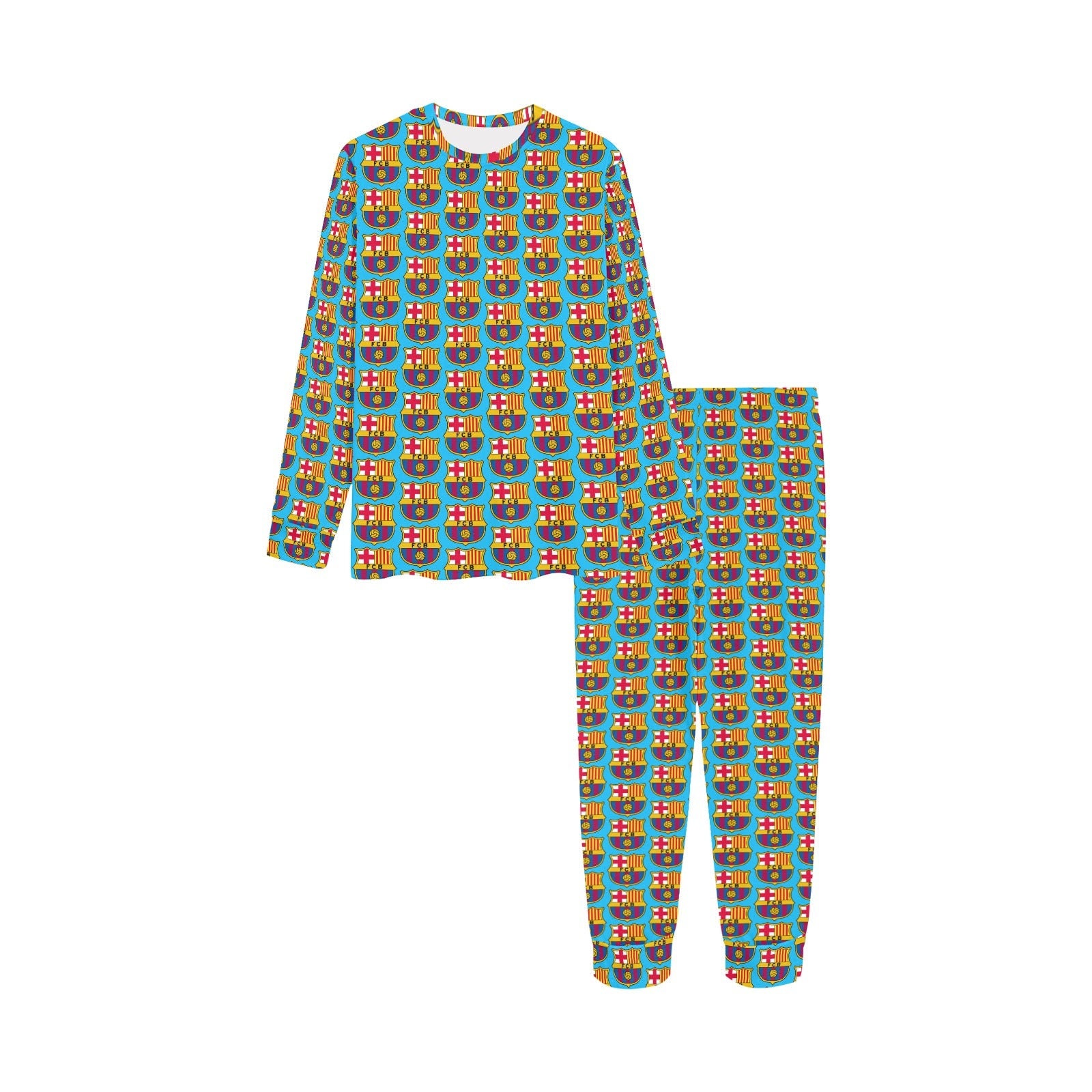 Teal FC Barcelona Kids Pajamas Barca Fan Spain Champions League FCB football Dembele Pedri Soccer