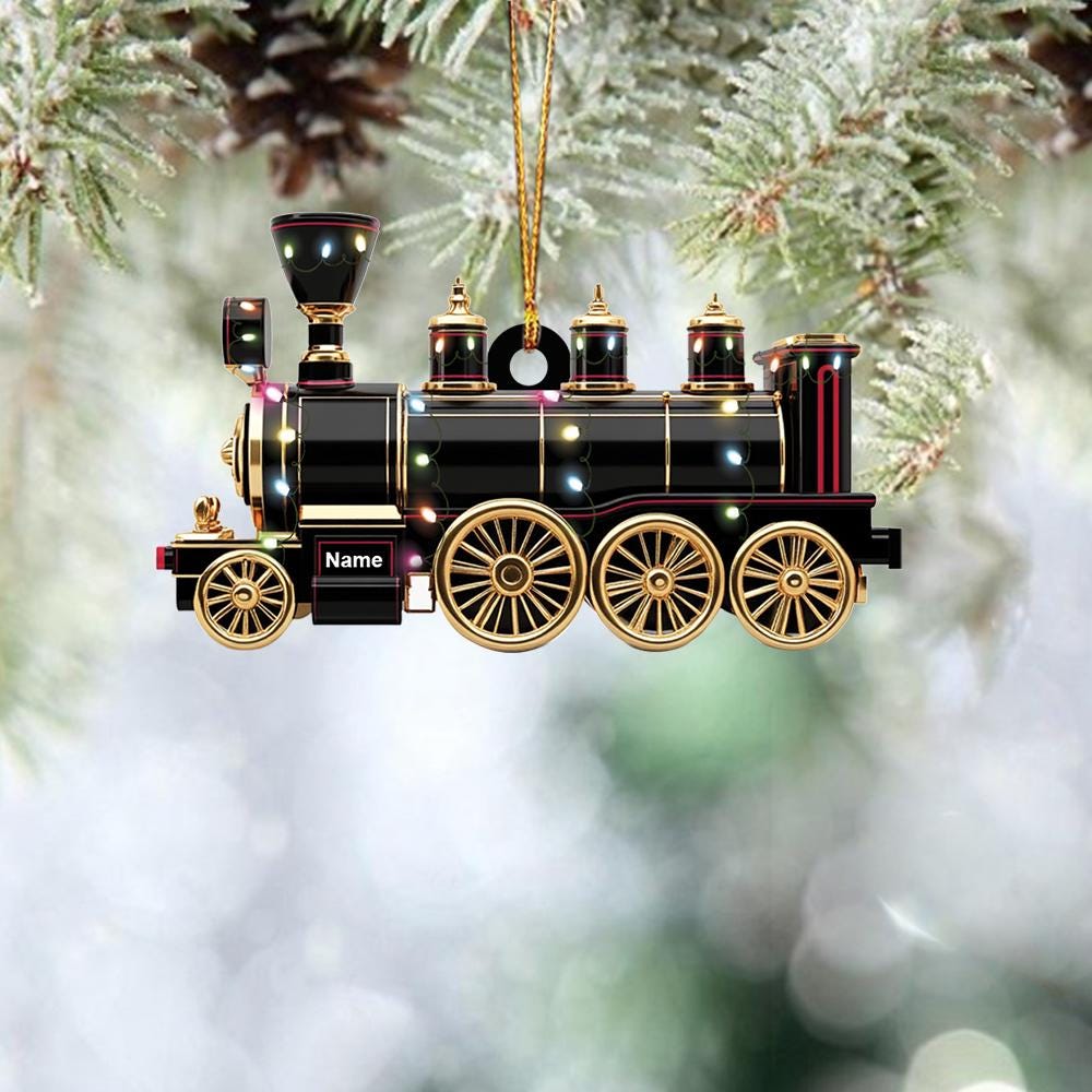 Personalized Train Christmas Ornament, Locomotive Christmas Ornament, Railway Ornament, Train Holiday Ornament, Railroader Gift
