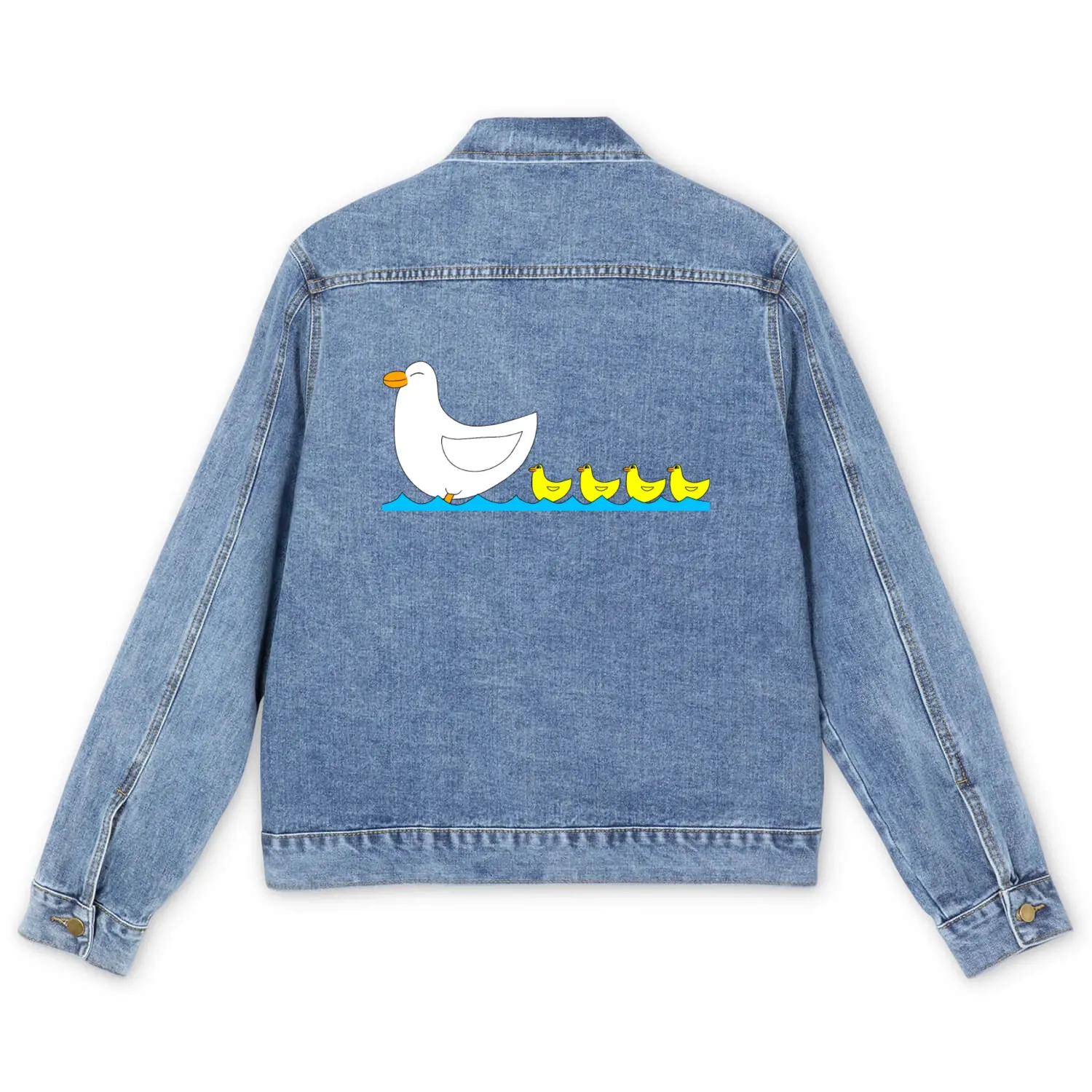 Duck with ducklings Men's Denim Jackets