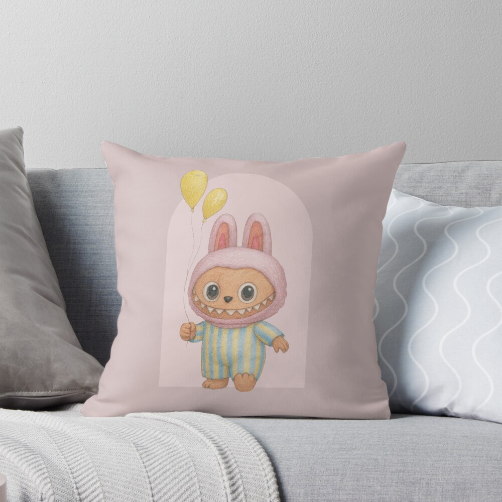Adorable Labubu Pillow, Cute Labubu Pillows Gift, Gift for Fan