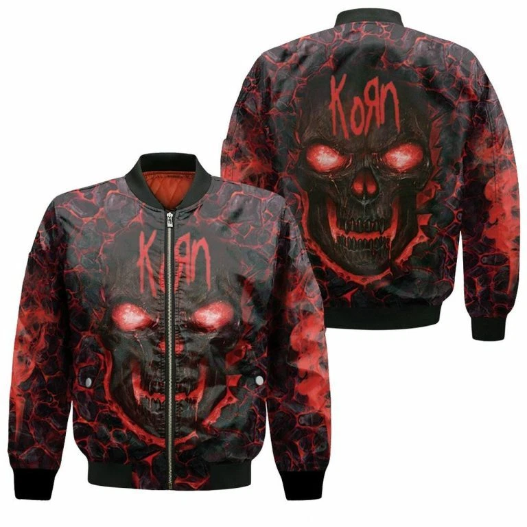 Korn Lava Skull 3D Bomber Jacket Model 3194 Bomber Jacket