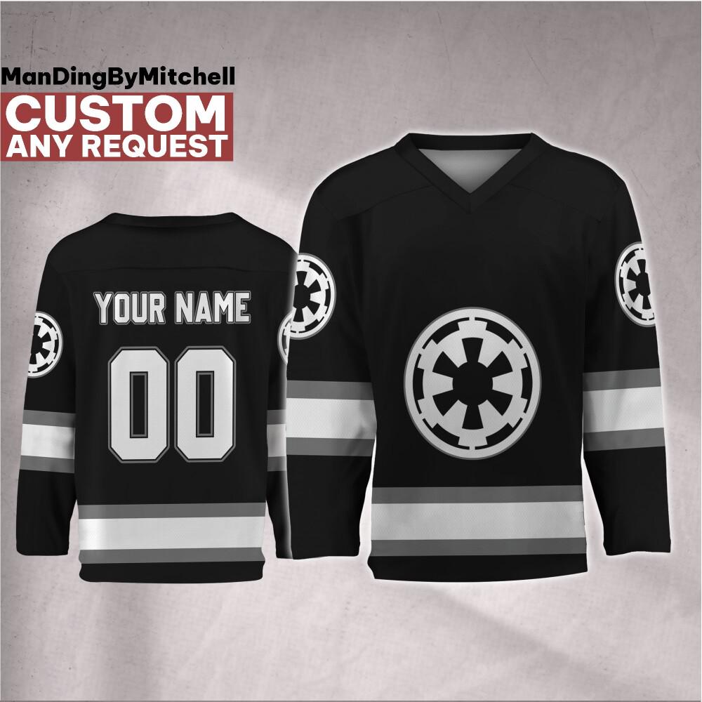 Personalize Star Wars Imperial Hockey Jersey, Kid Adult Matching Hockey Jersey, Gift for Star Wars Fans