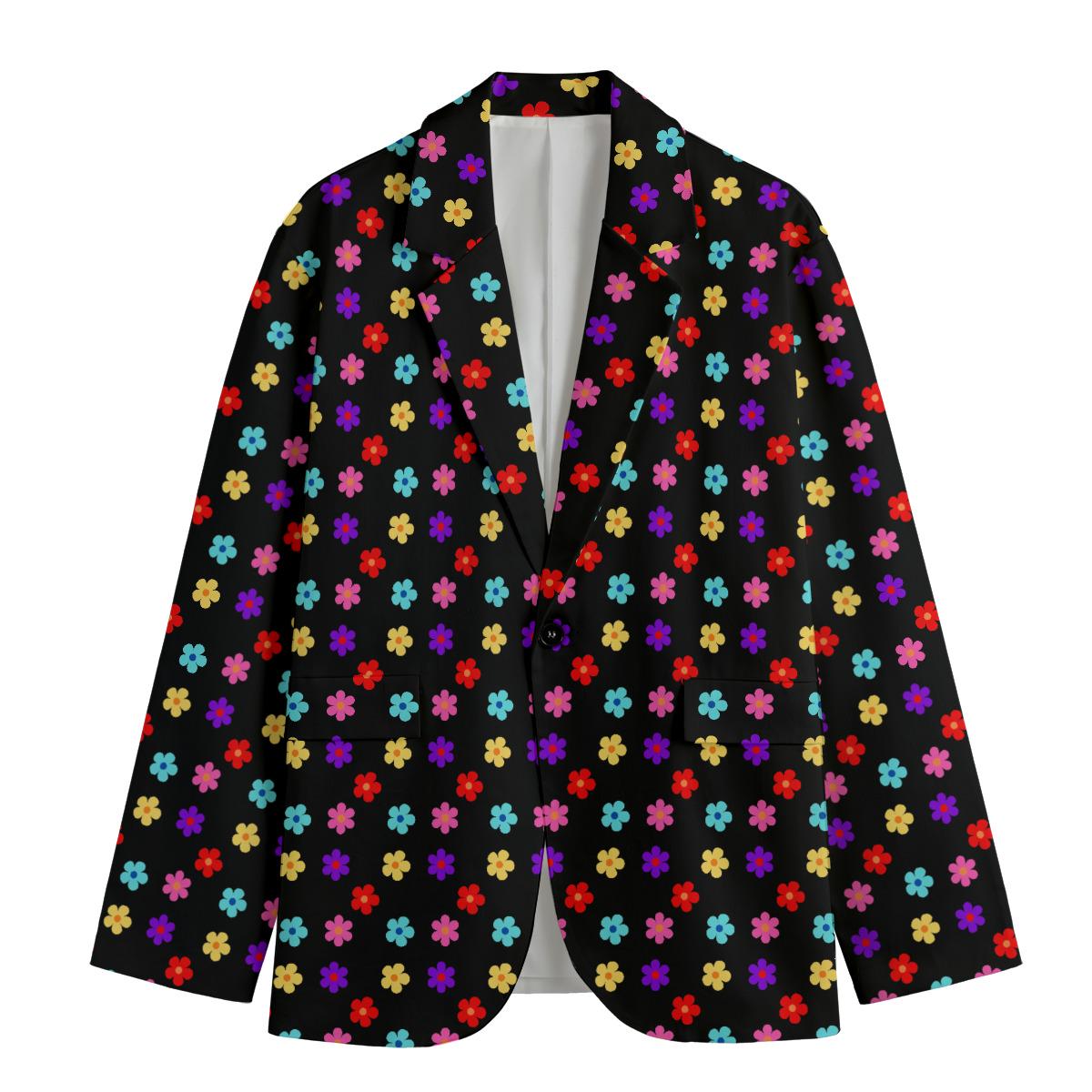 Ugly Suit Colorful Flowers Suit Jacket Colorful Flowers Blazer Women's Casual Blazer, Women Suit Jacket, Gift For Her