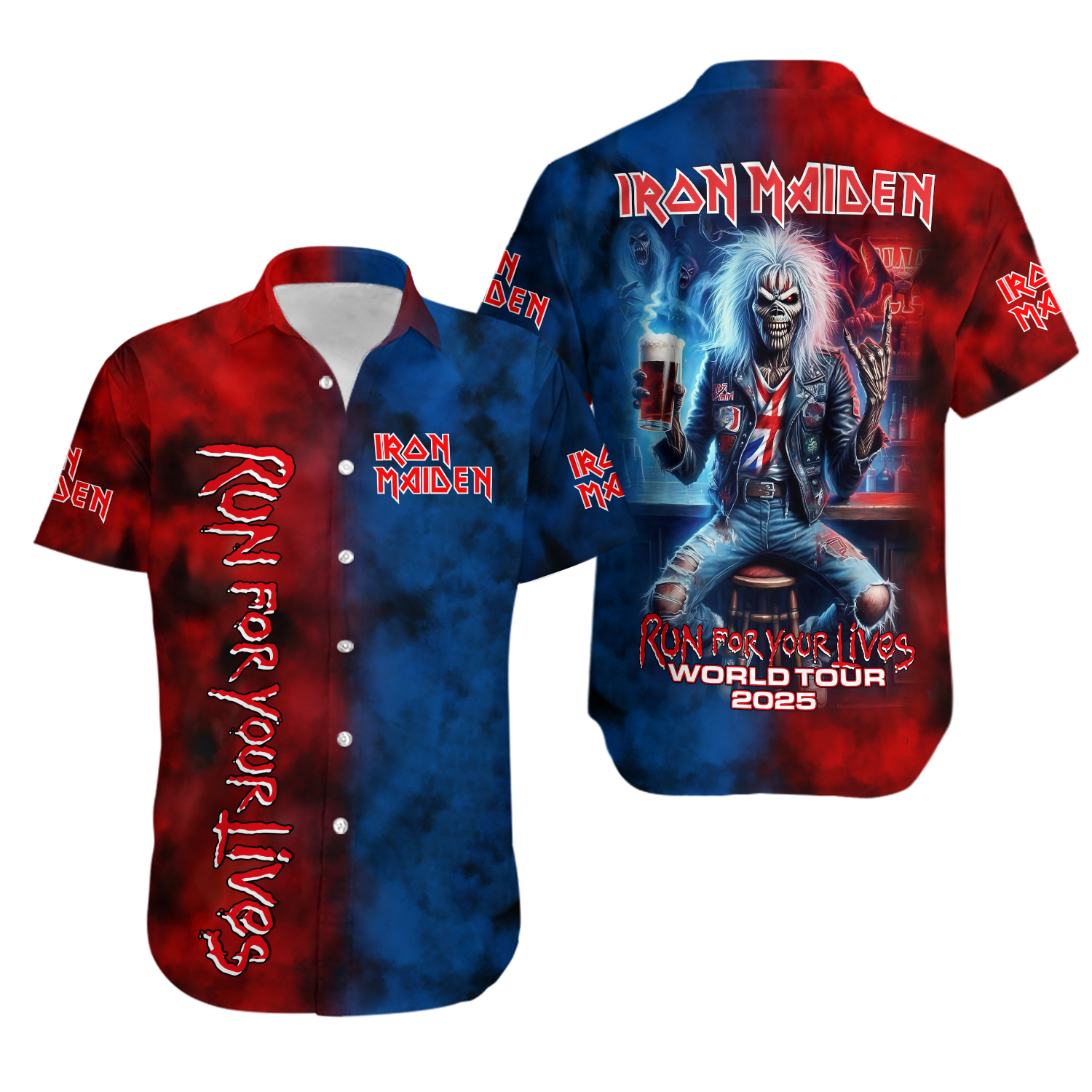 Iron Maiden Run For Your Lives World Tour 2025 Hawaiian Shirt