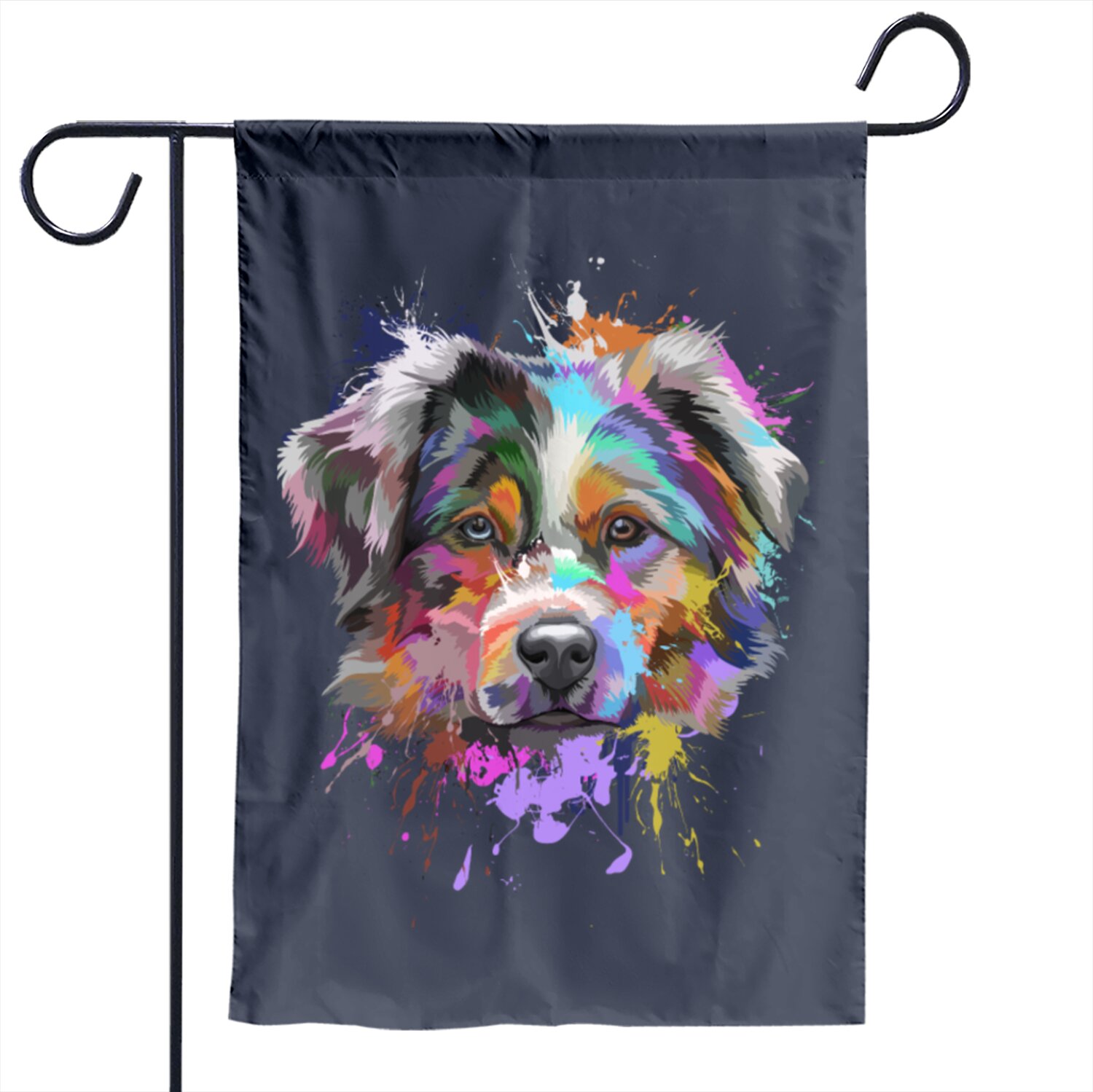 Splash Art Australian Shepherd Garden Flag