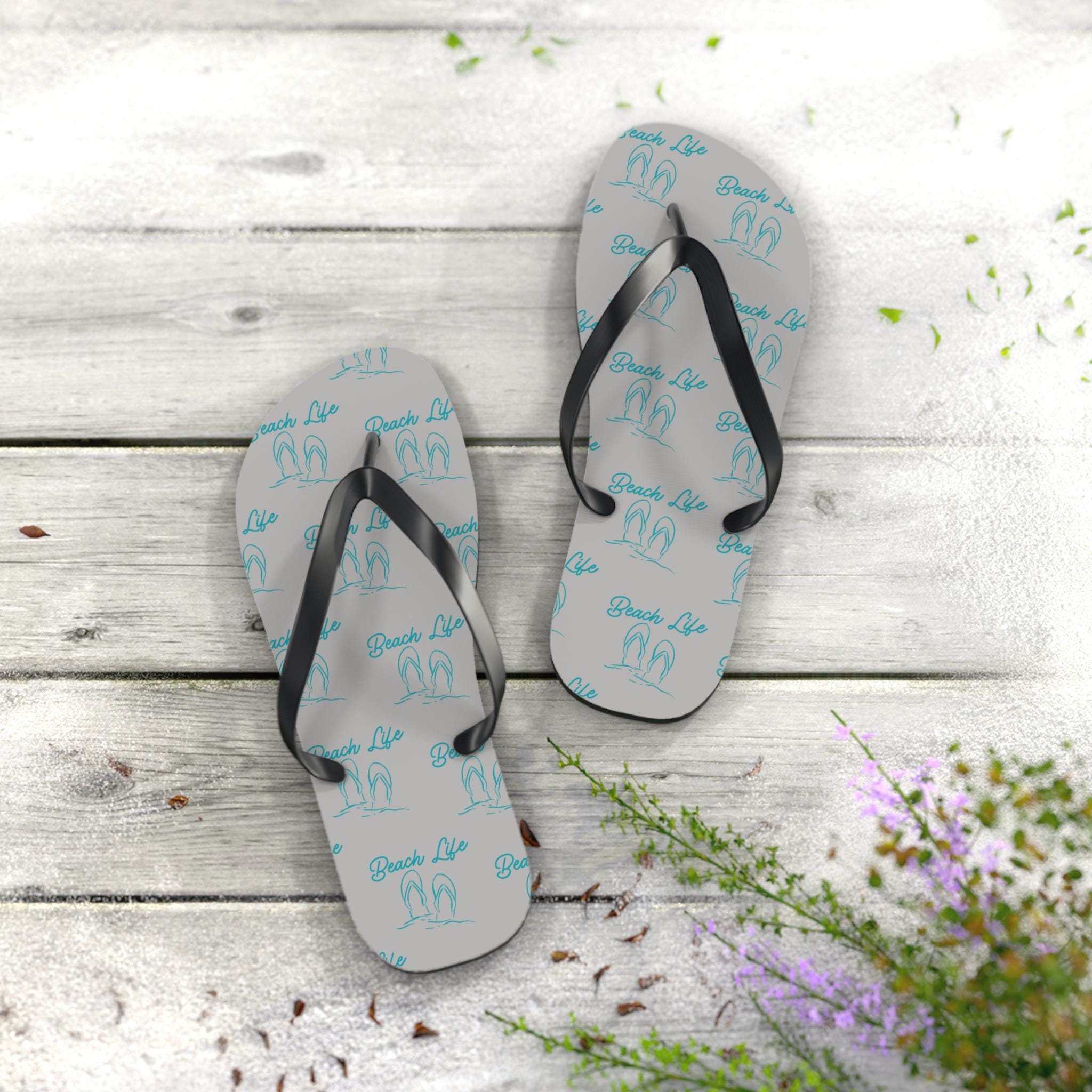 Beach Life Flip Flops | Summer Sandals, Comfortable Footwear, Vacation Essentials, Casual Beach Shoes
