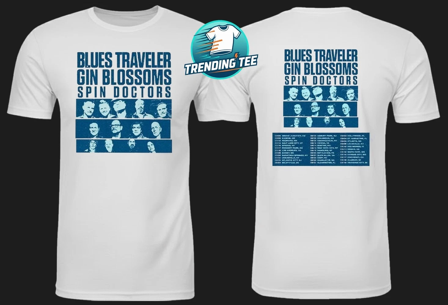 Blues Traveler Gin Blossoms Spin Doctors Tour 2026 Dates List T-Shirt
