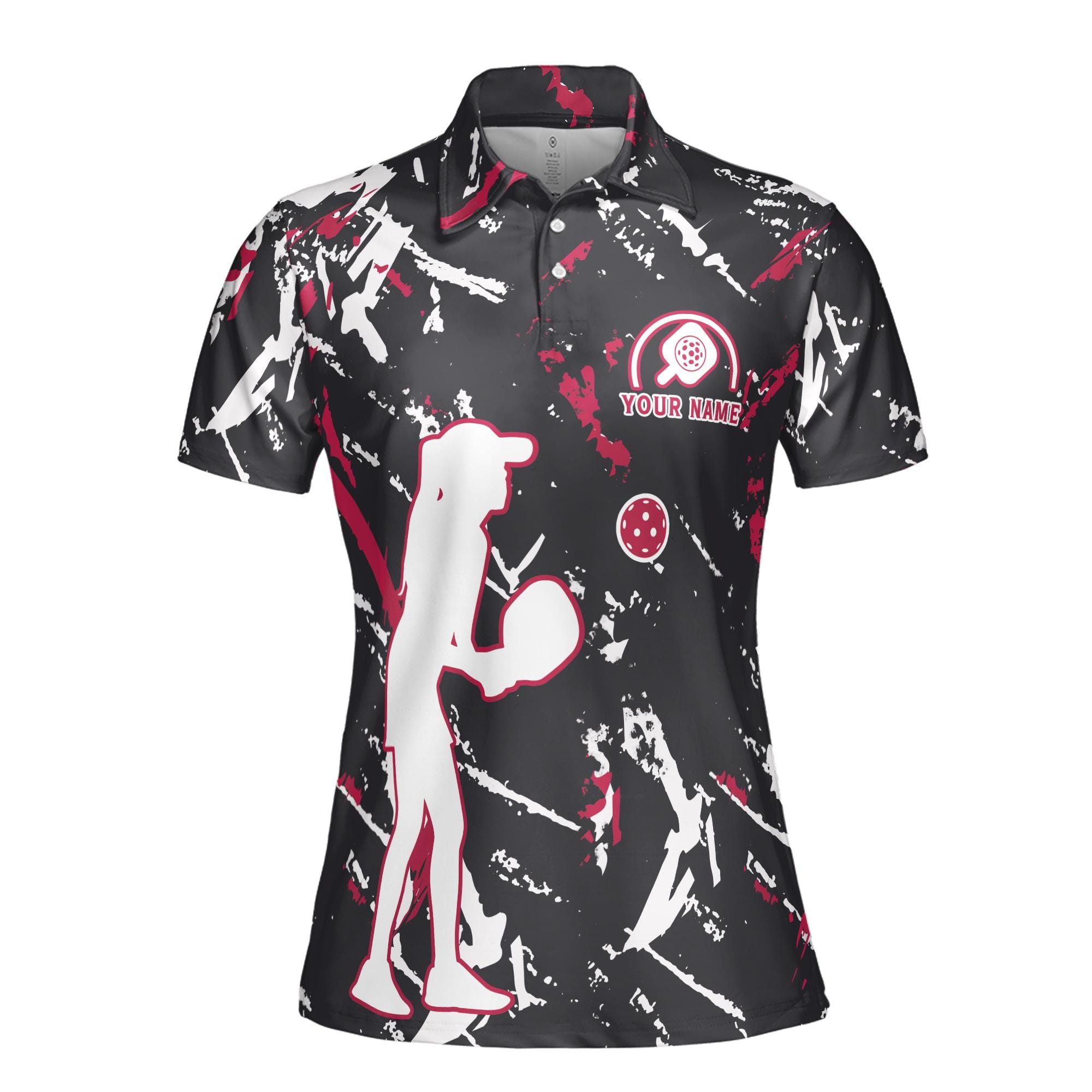 Custom Name Lady Play Pickleball Women's Polo Shirt