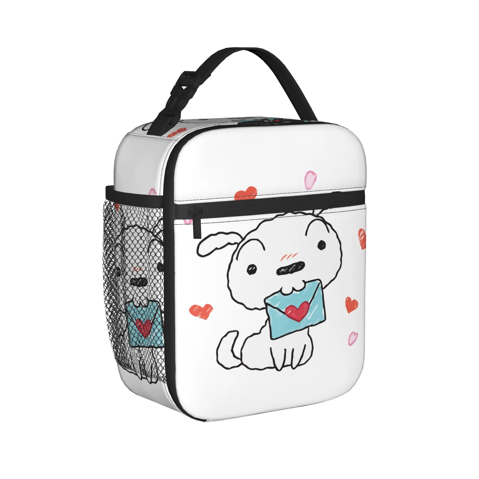 Shiro Dog Crayons Shin-Chans Thermal Insulated Lunch Bags for Work Portable Food Bag Cooler Thermal Lunch Box