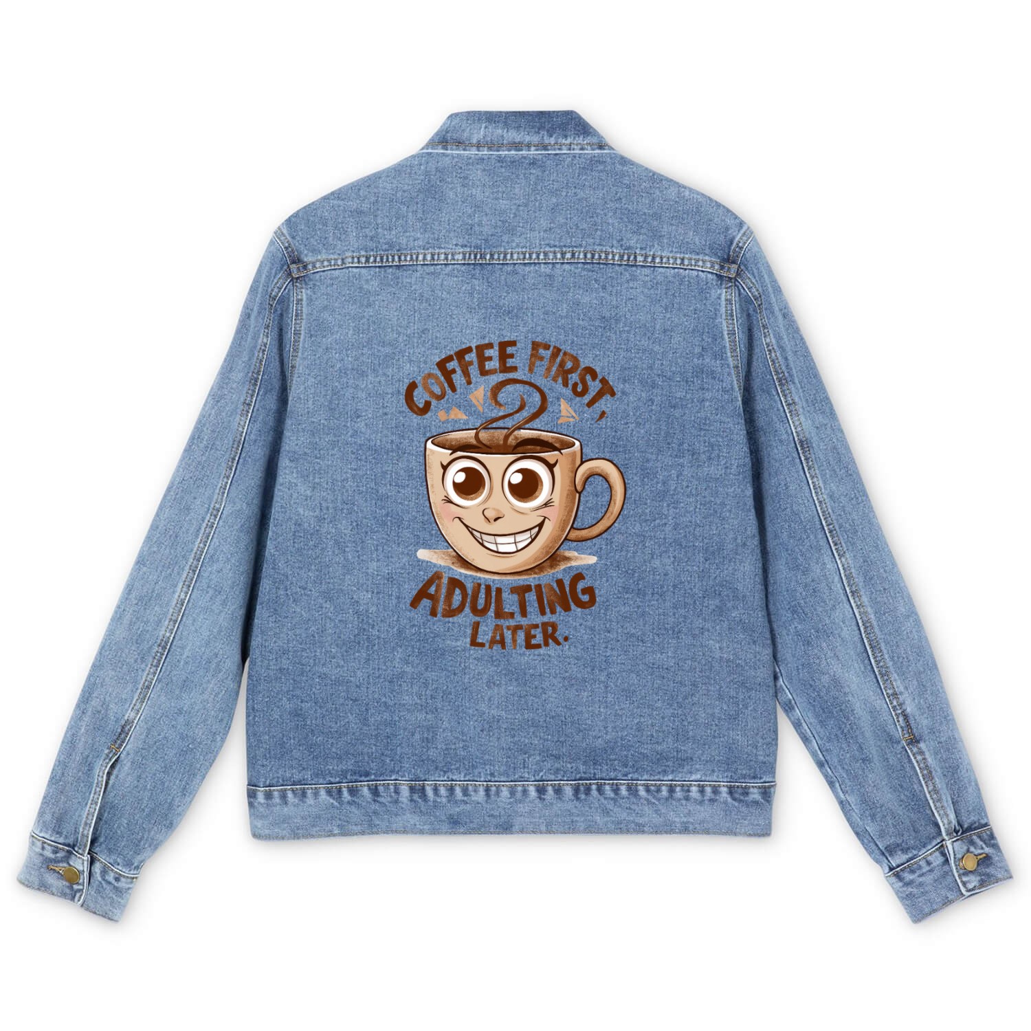 Start Your Day Right With Coffee First Men's Denim Jackets
