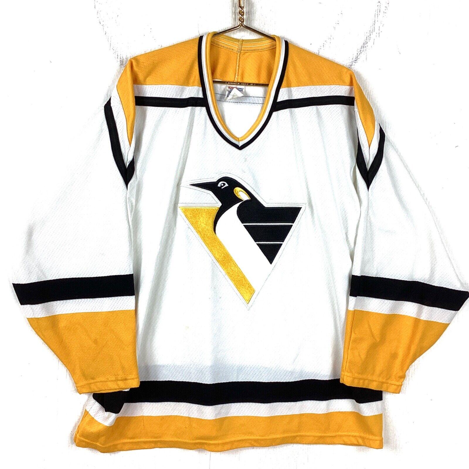 Vintage Pittsburgh Penguins Hockey Jersey Size Xl Ccm White Nhl