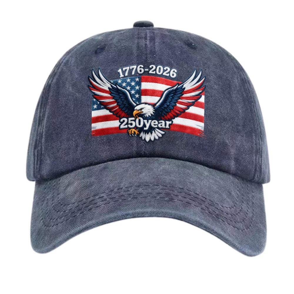 1776 - 2026 250th Anniversary Eagle and American Flag Baseball Cap