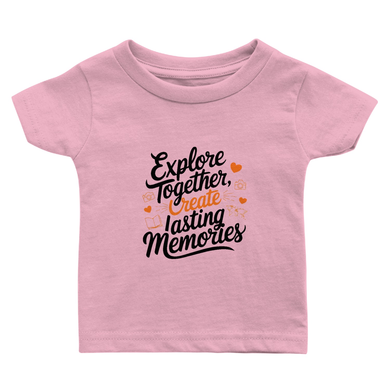 Explore Together adevnture travel quote text art Baby T Shirts
