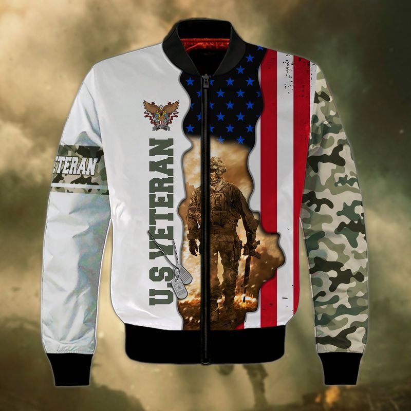 Us Veteran Military Honor The Fallen Happy Veteran's Day Bomber Jacket