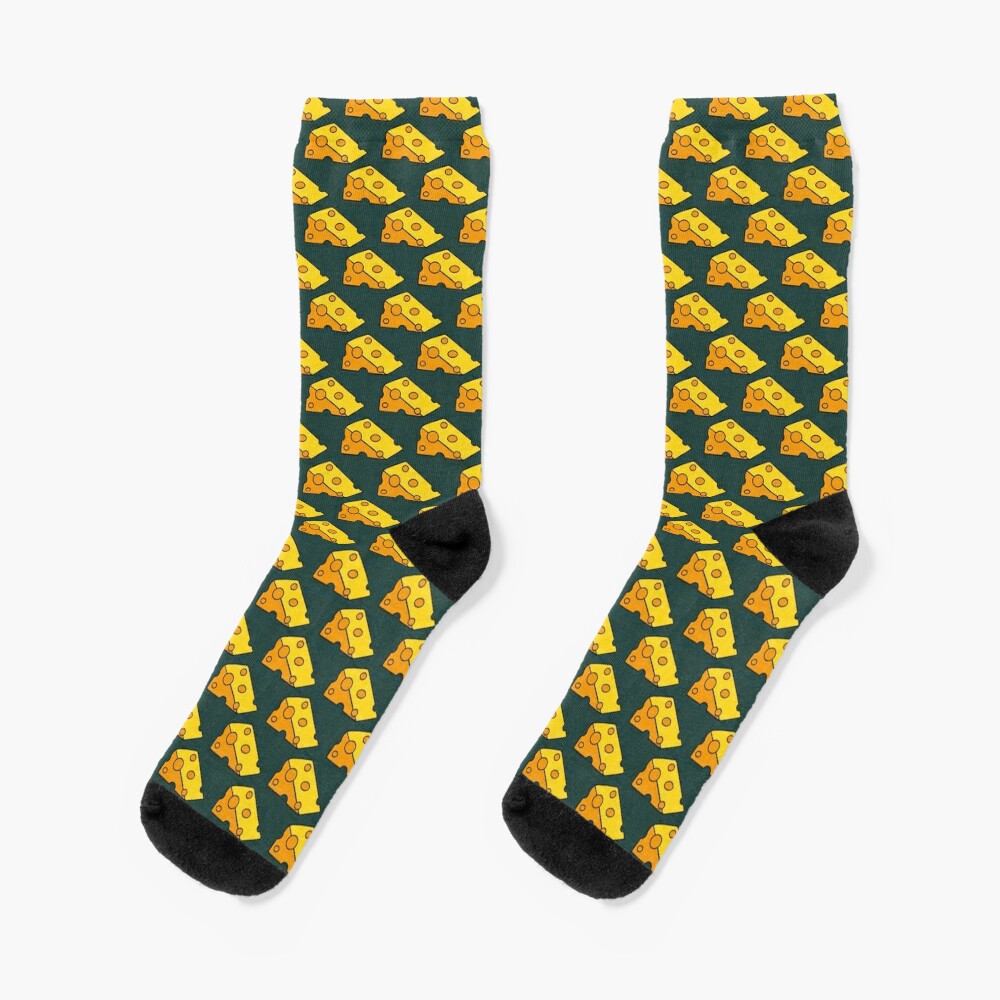 Wisconsin Cheese State Cheesehead Cheese Head Pattern Socks