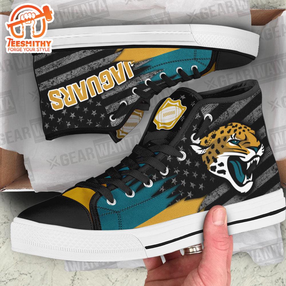 Jacksonville Jaguars High Top Shoes, American Flag Sneakers