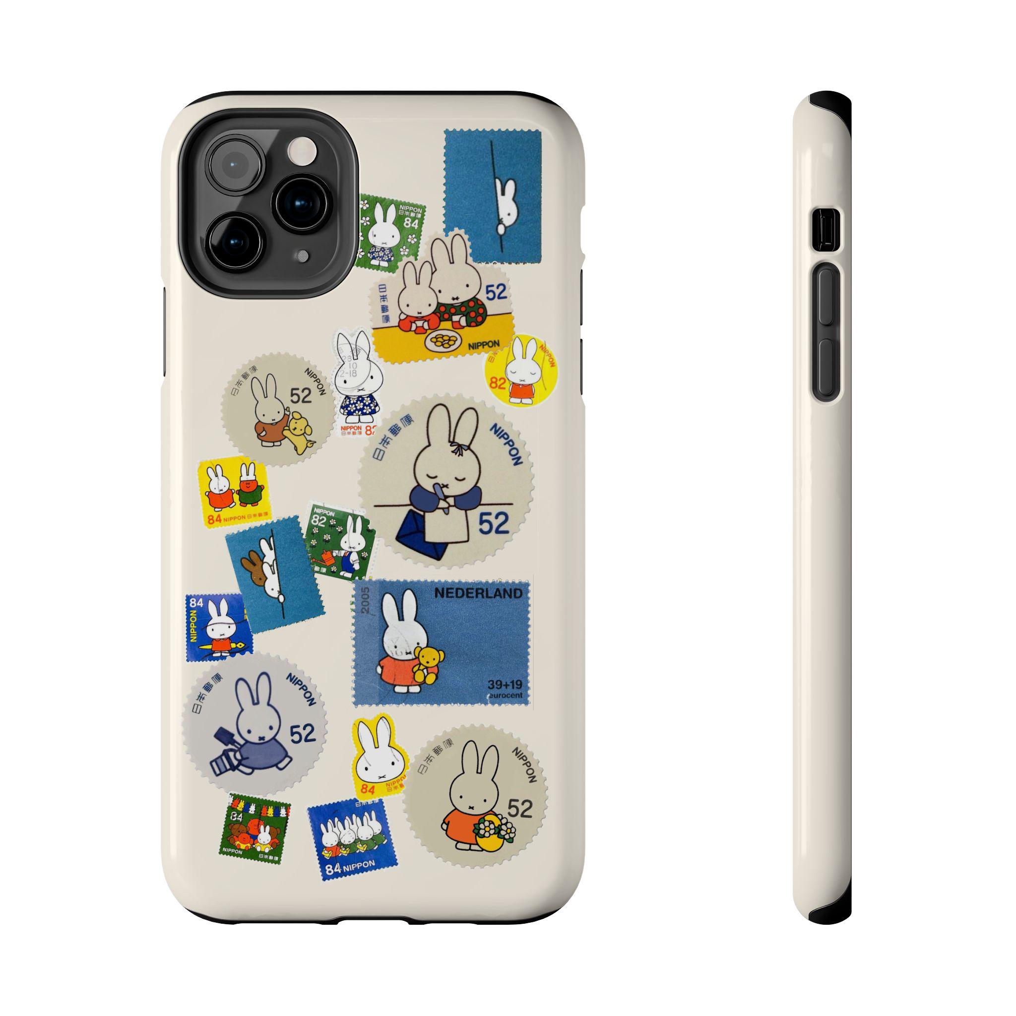 DURABLE Vintage Miffy Bunny Postage Stamps , Aesthetic Phone Case