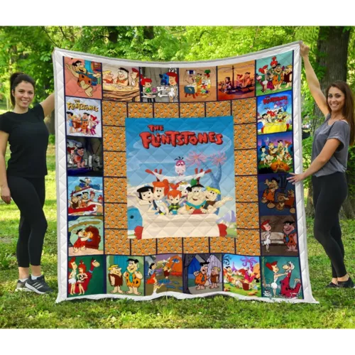 Fred Flintstone Quilt, The Flintstones Cartoon Movies TV Series Quilt Blanket