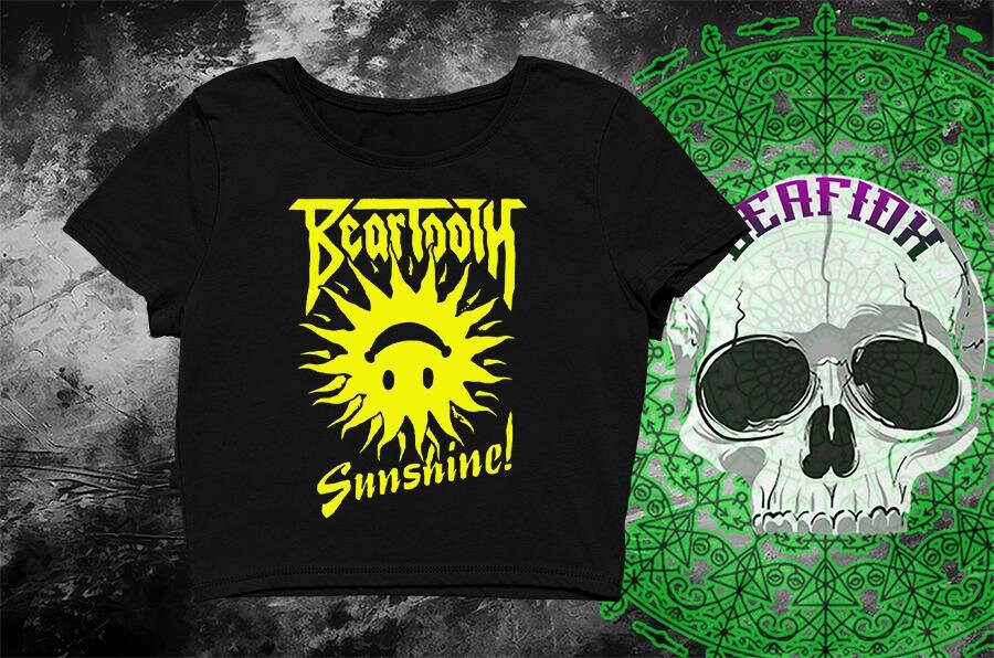 Vintage Beartooth Band Crop top, Retro Rock Tee, 90s Grunge Style, Concert Merch, Skull Graphic Tee, Metalcore Music, Funny Crop Tops