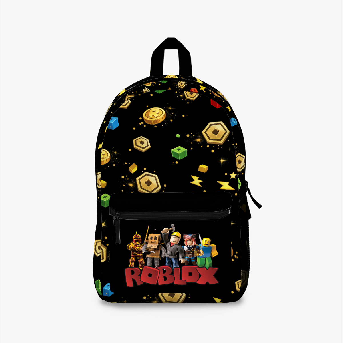 Roblox Backpack Personalized with Name, Robux Design, Safe and Comfortable for School and Adventure