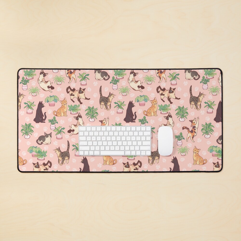Cozy michis in pink Mouse Pad