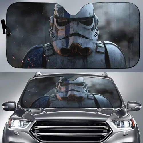 Stormtrooper Cartoon Gift Idea Auto Sun Shade
