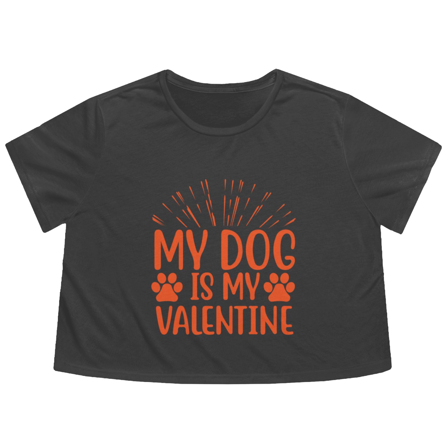 My dog is my valentine valentine1514 Flowy Cropped Tees
