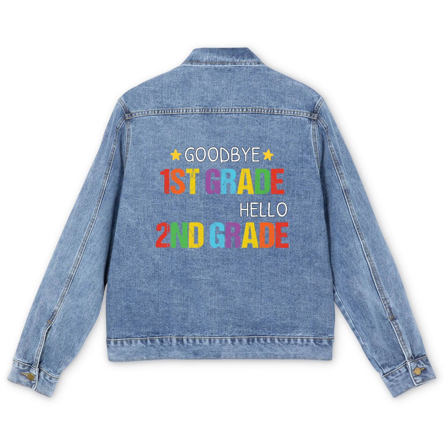 Goodbye 1st Grade Hello 2nd Grade Men's Denim Jackets