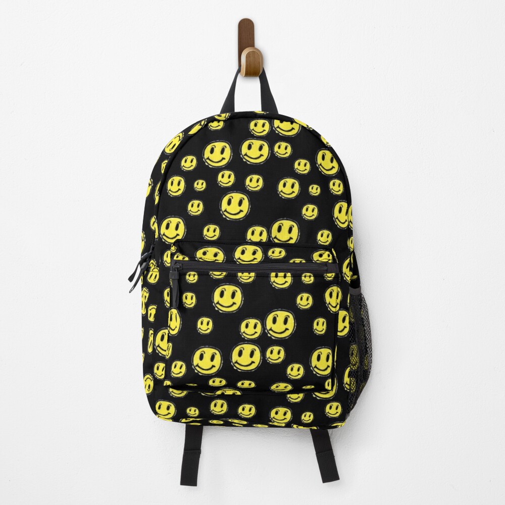 Smiley Face Wallpaper Patern Retro Vintage Design Backpack