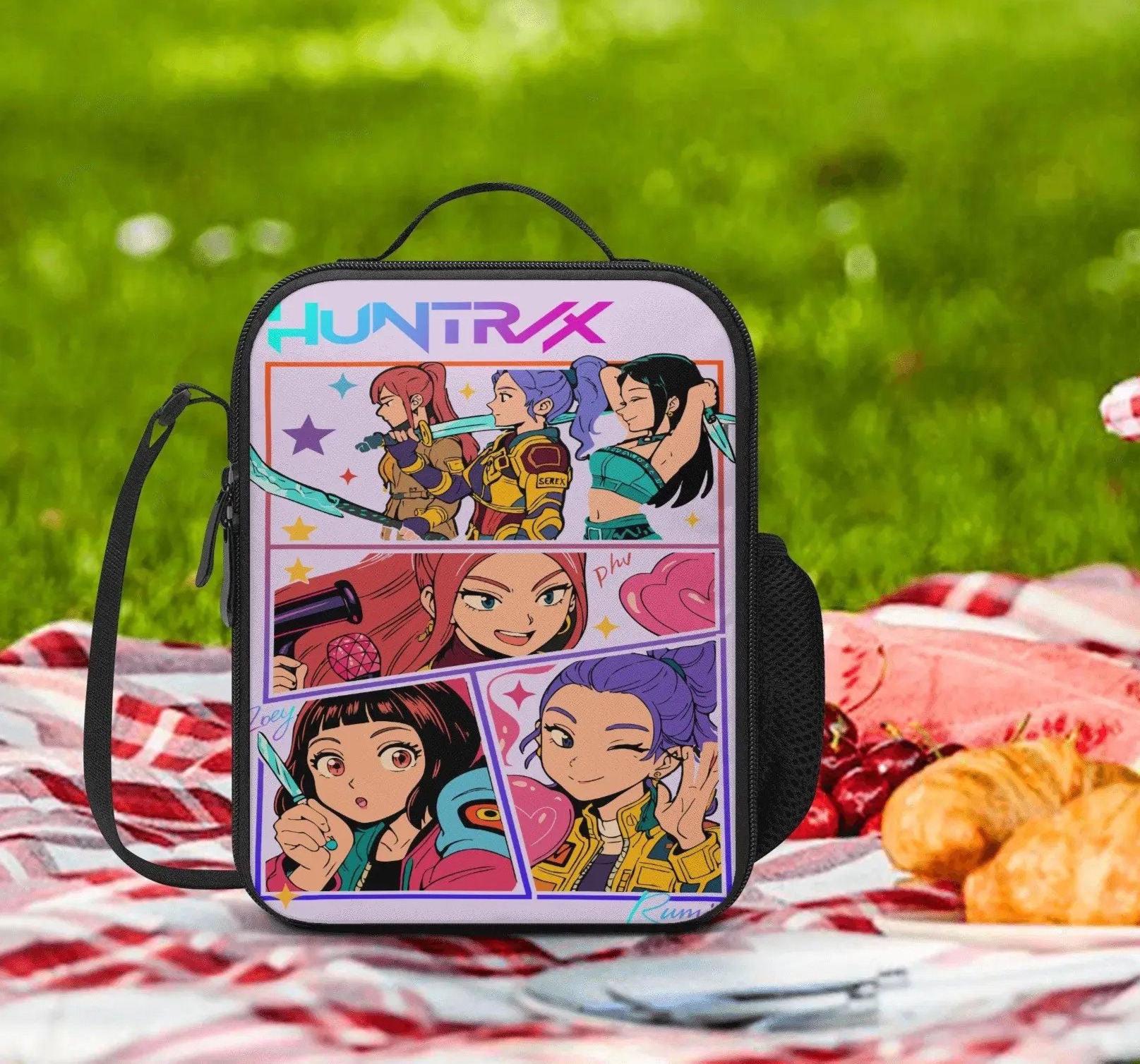 Demon Hunters Huntrix Lunch Box Bag, Kpop Demon Hunters Lunch Bag, Rujinu Demon Hunters Quality Keep Warm/Cold Lunch Bag