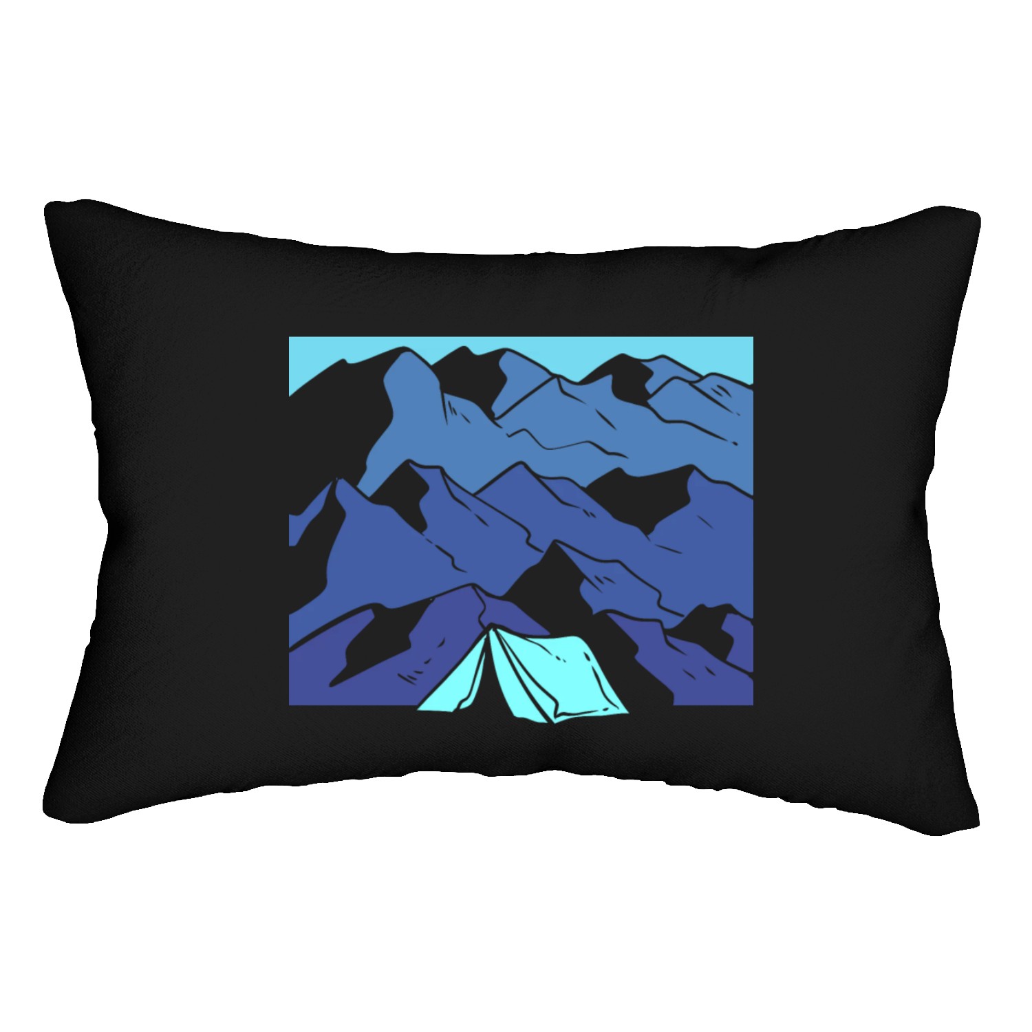 Mountain Landscape Hiker and Nature Lover Gift Lumbar Pillows