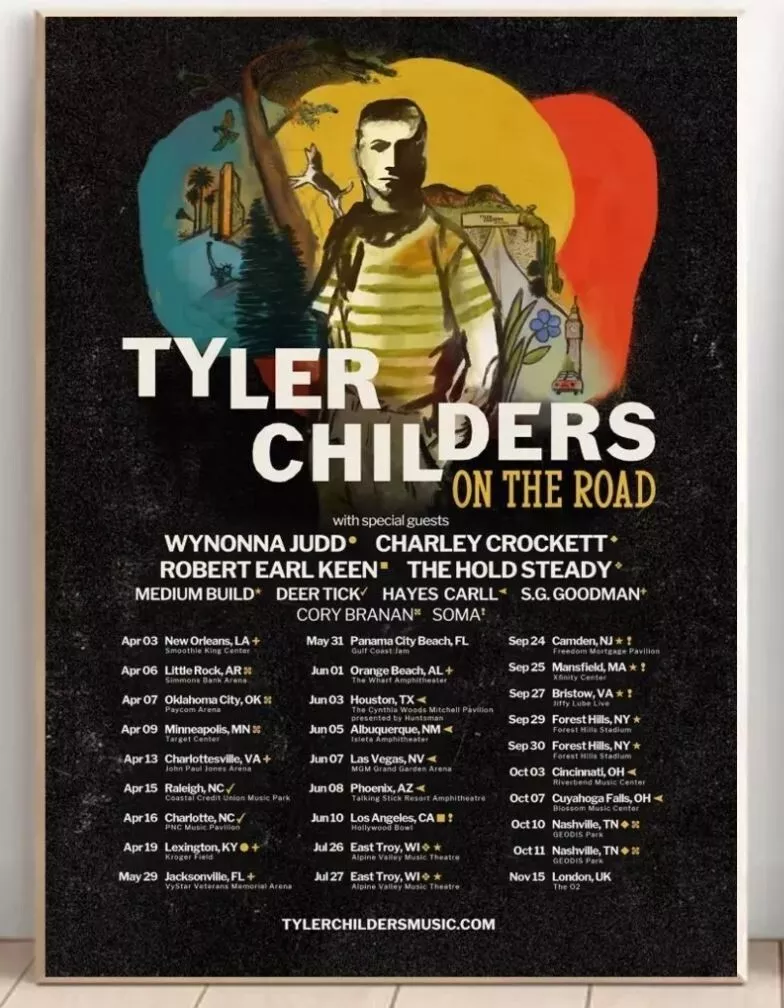 Tyler Childers On The Road US Tour For 2025 Poster