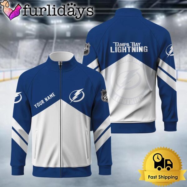 Tampa Bay Lightning Logo Custom Standing Neck Zipper Jacket