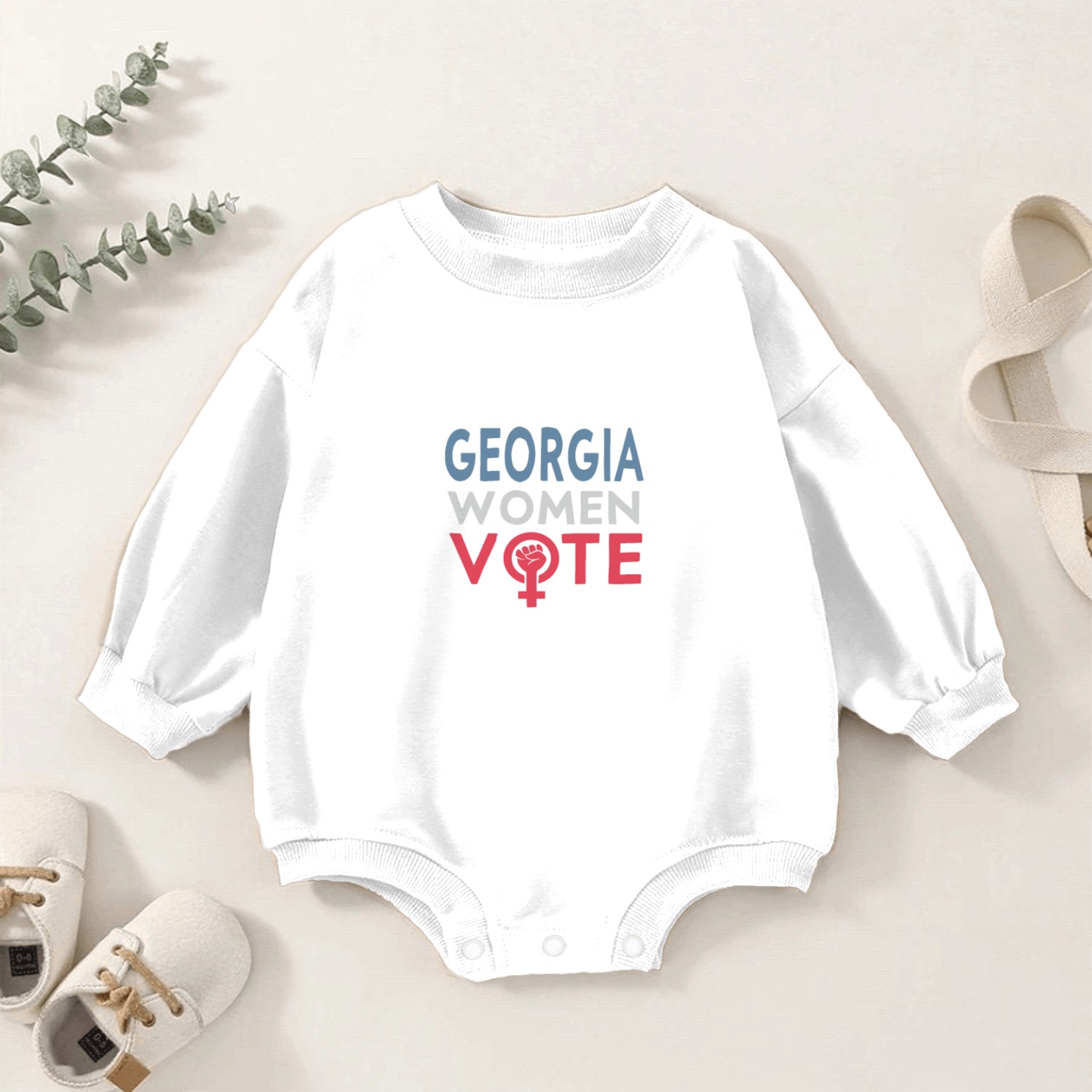 Georgia Women Vote Voter 2022 Election Feminist Baby Romper Sweatshirts