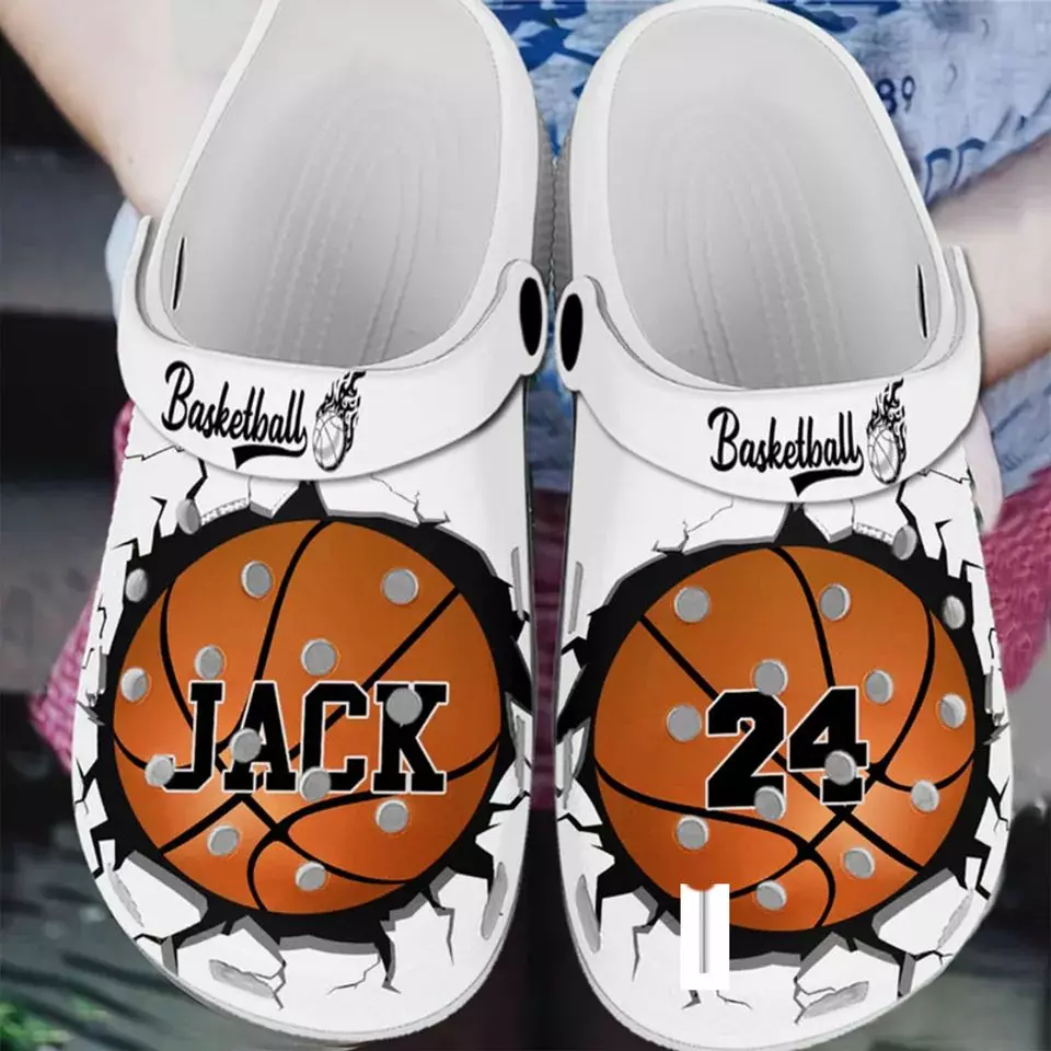 Custom Basketball Clog Shoes, Personalized Name & Number Sports Footwear