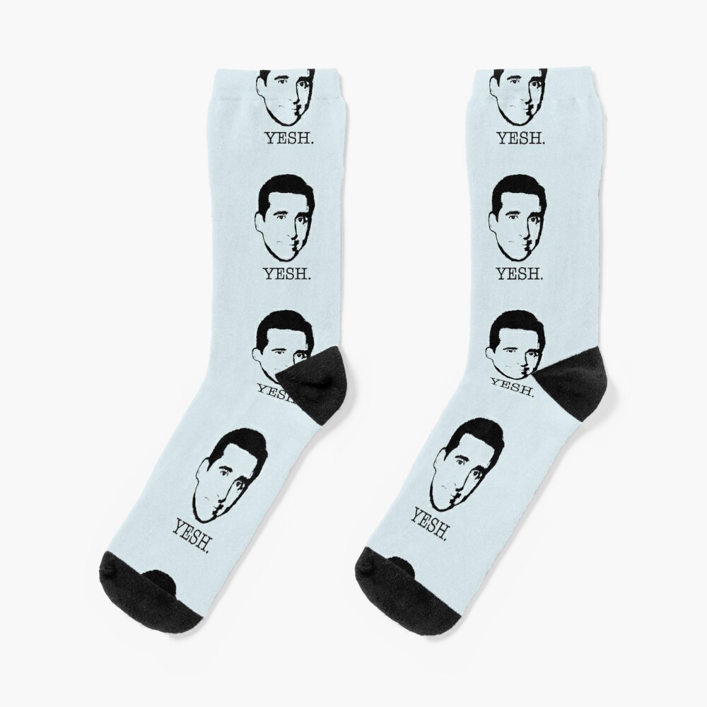 Michael Scott the Office TV show YESH. black white Socks