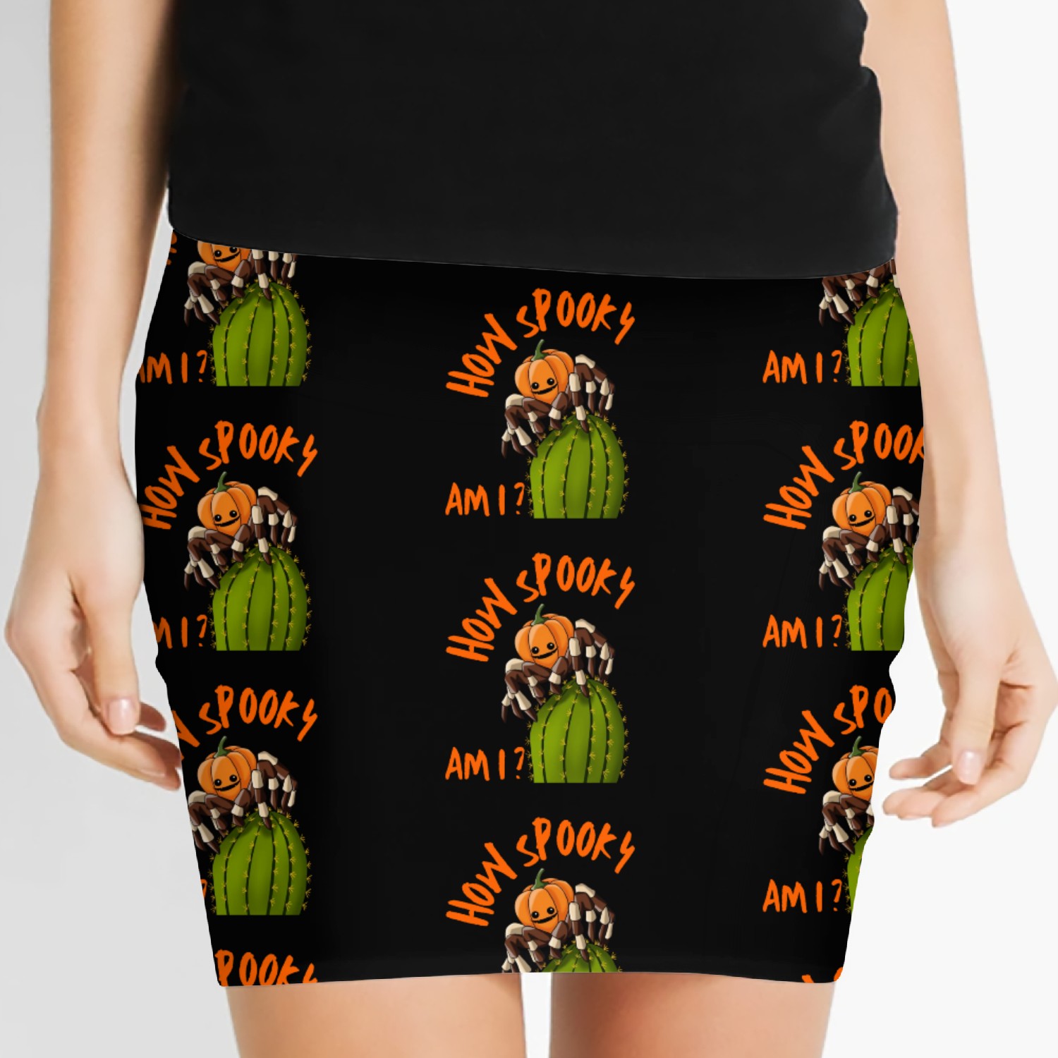 Halloween Scary Pumpkin Spider Costume Women's Mini Skirts