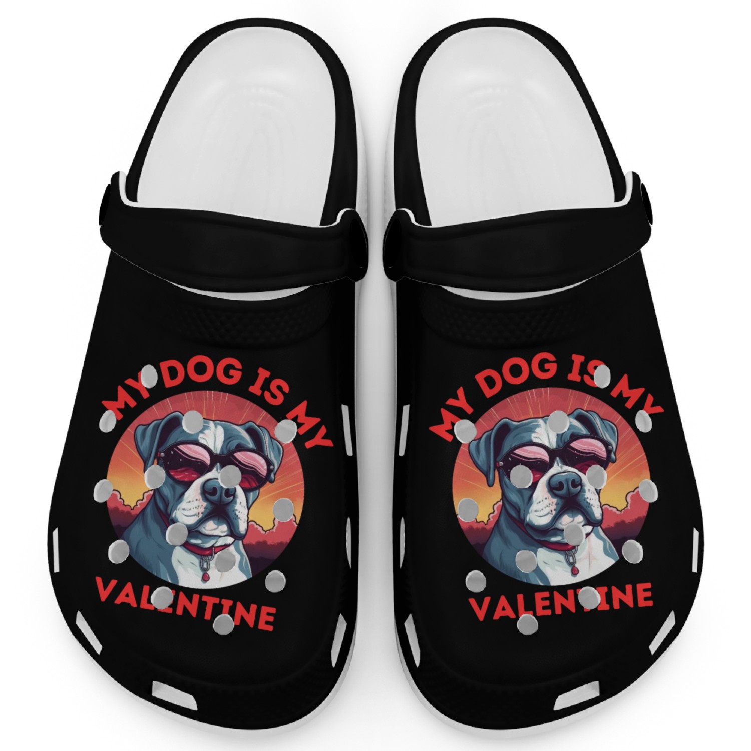 My Dog is my Valentine's Day 2024 Bulldog Clogs