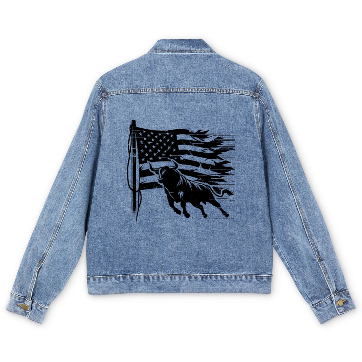 Rodeo Bull Riding Livestock Show Farmer Cattle Men's Denim Jackets