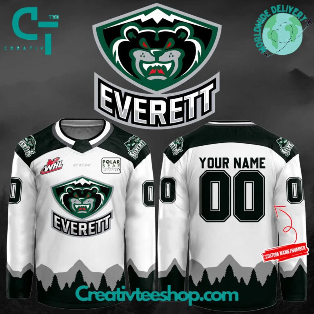 Custom Everett Silvertip Men's Hockey Jersey