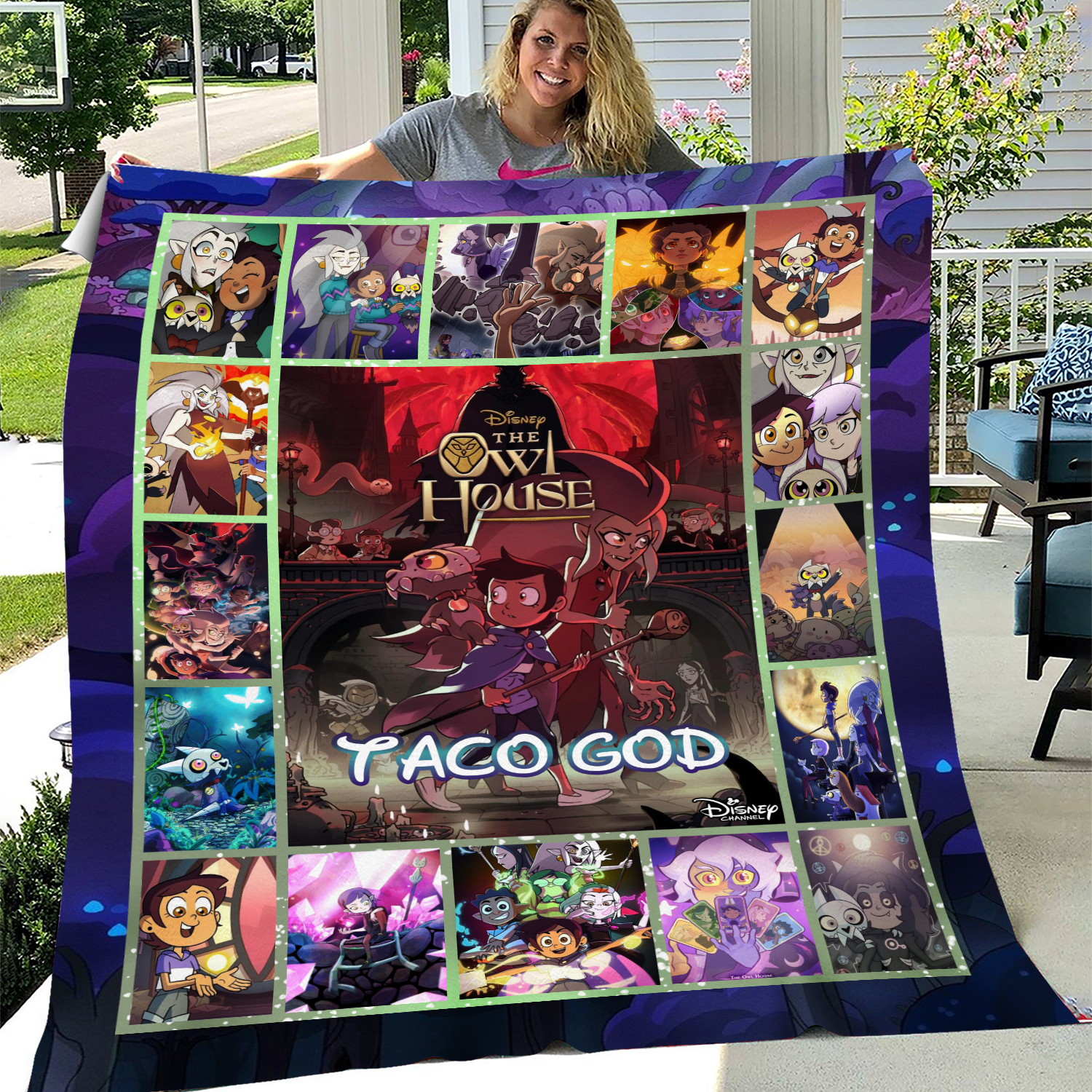 Personalized The Owl House Fleece Blanket | Luz Noceda Blanket | Hexside School Of Magic And Demonics Fleece Blanket for Bed Couch