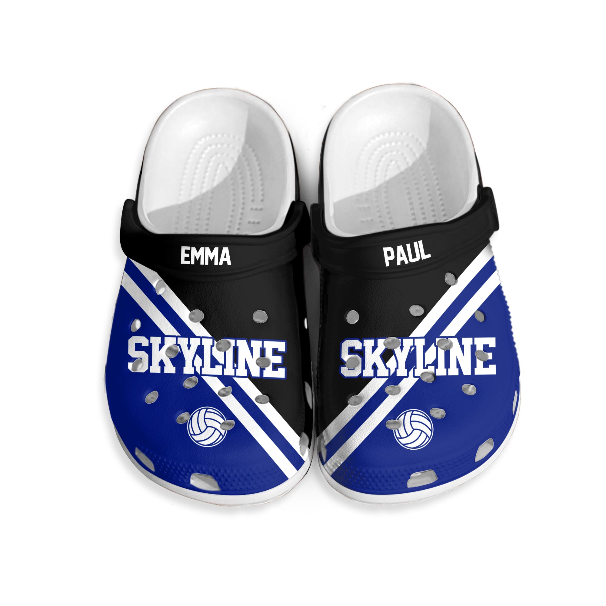 Black & Blue Volleyball Pattern Clog