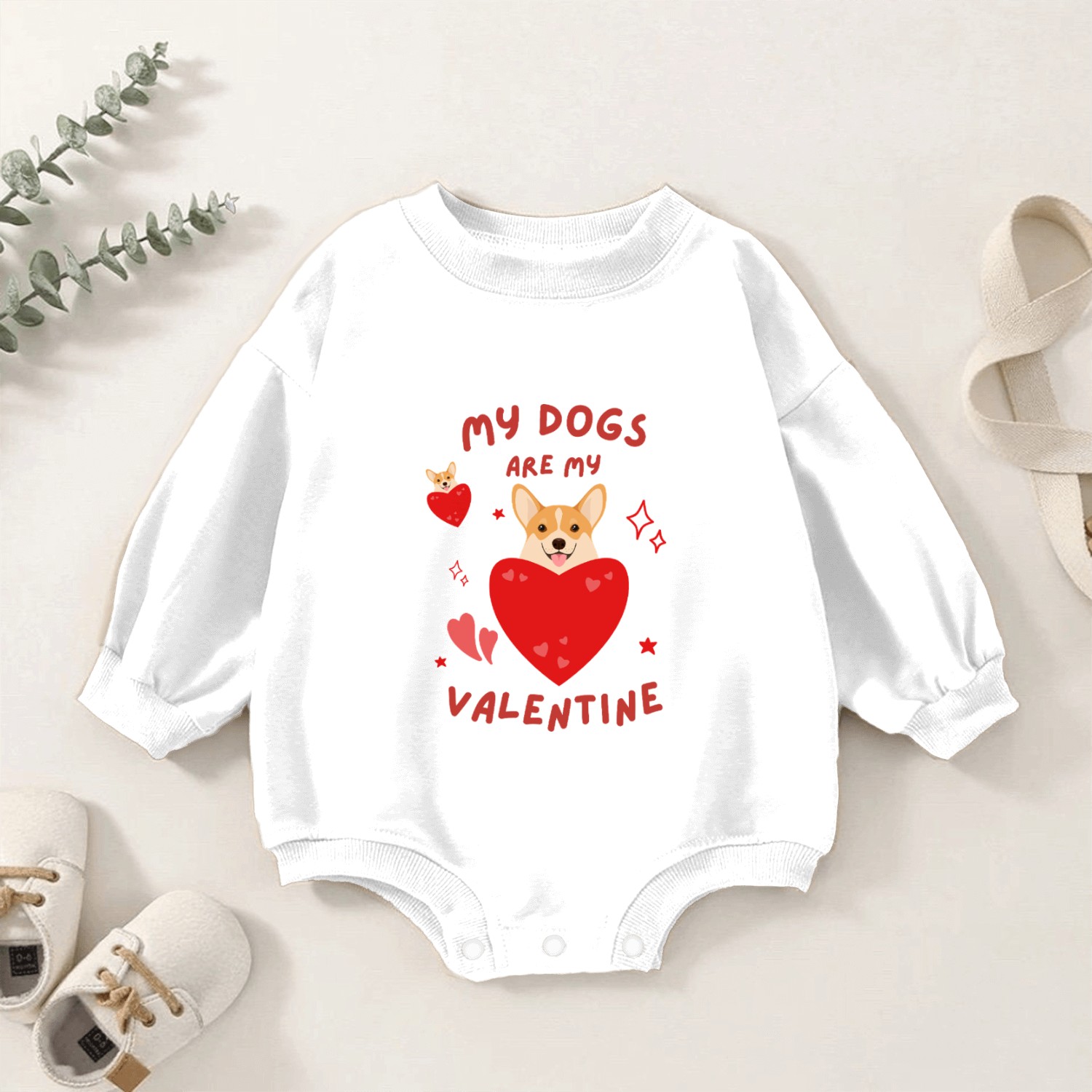 My Dogs are My Valentine: Perfect for Pet Lovers Baby Romper Sweatshirts