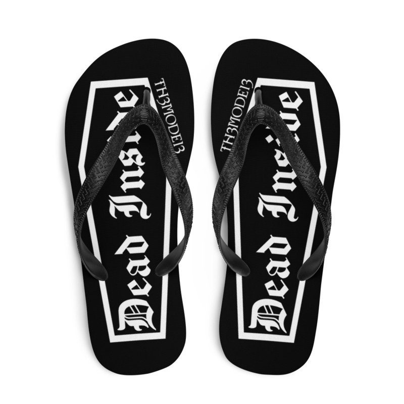 Coffin Flip-flops, Dead Inside Slides, Goth Sandals, Gothic Flip-flops, Witch Sandals, Punk Flip Flops, Summer Goth Beach, Satanic Shoes