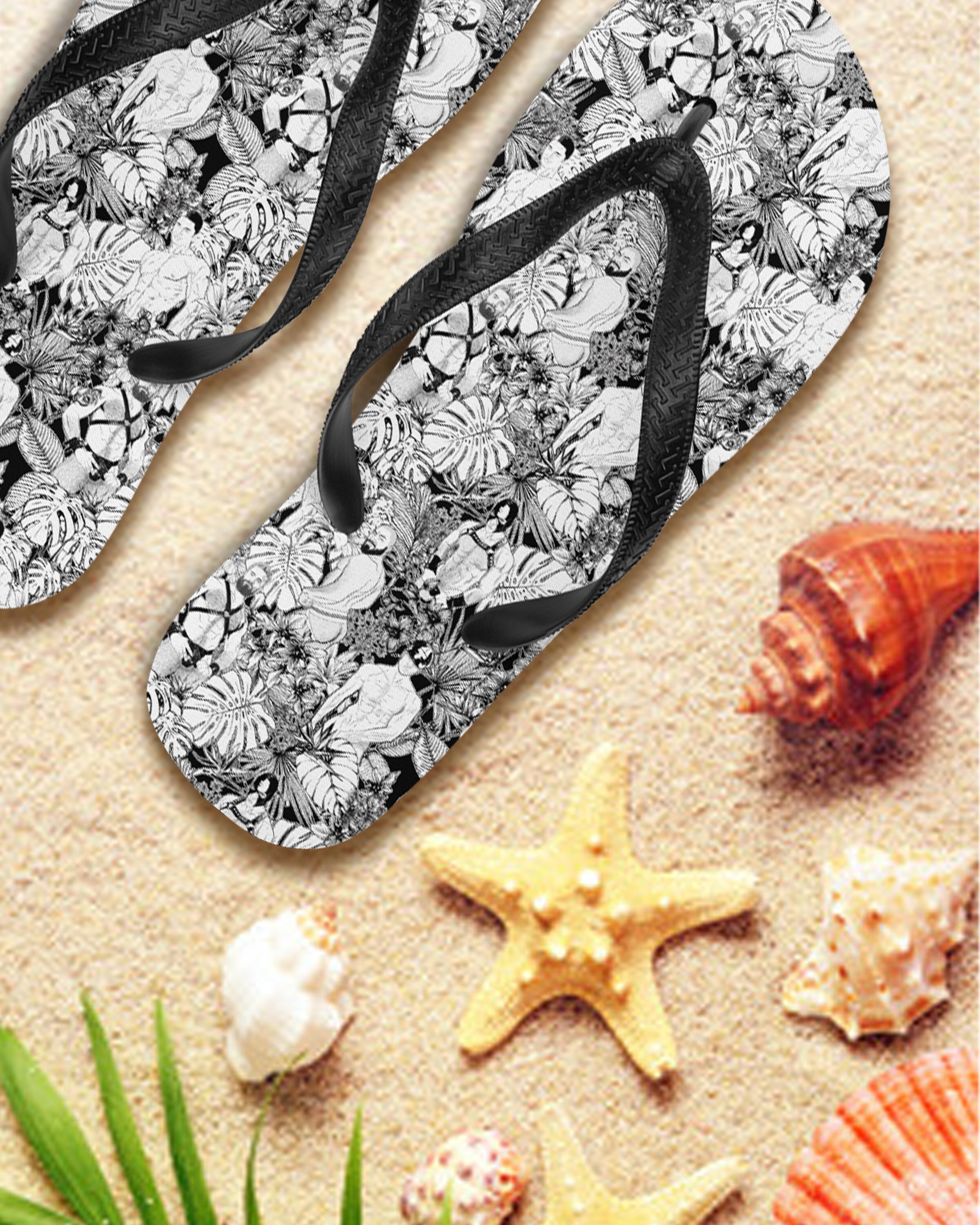 Beach---THE MEAT RACK Gay Graphic Flip Flops